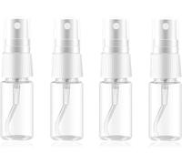 Sansh-Lot De 4 Petits Flacons Pulvérisateurs En Plastique Portable De 15 Ml - Flacons De Parfum De Voyage - Vaporisateur Vide Transparent - Vaporisateur Rechargeable - Pour Liquide De Soin, Cosmétiqu