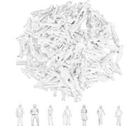 SANSH-Lot de 50 figurines blanches non peintes - Différentes figurines debout - Passants H0 1:50 - Différentes poses - Personnages miniatures - Figurine pour projet de planification architecturale -