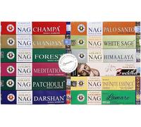 Sansh-Lot Golden Nag De 12 Parfums - 2 Parfums Exclusifs - 15 G X 12 Boites = 180 G