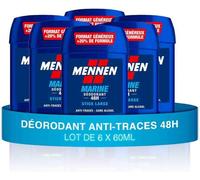 Sansh-Mennen - Marine Deodorant Homme 24h - Stick Large - Sans Alcool - Anti-Traces - 60 Ml - Lot De 6