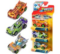 SANSH-Mix 'N Race Lot de 3 Voitures de Collection - Chaque Voiture Peut être divisée en Deux avec des pièces et des Roues interchangeables. Pack 1/4