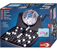 SANSH-noris Tambour de Bingo avec jetons, 90 Boules et 12 Cartes de Bingo, Jeu d'action pour Toute la Famille, pour Les Enfants à partir de 6 Ans, Multicolore, 606150493