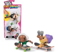 SANSH-- Pack De 2 Sk8 Crew - 2 Finger Skates + Figurines Amovibles À Clipser sur La Planche pour Rider - Mini Skate Doigt - Jouet Enfant - Jeu Enfant 5 Ans Et + - Modèle Aléatoire