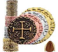 Sansh-Pièces D'or, Rose Or, Argent, Bronze Pirate En Métal - 36 Pieces Or Coffre Pirate Trésor, Répliques De Doublons Espagnols En Métal Pour Les Jeux De Société, Coffre Tresor De Jouet Pirate - Mix