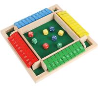SANSH-Shut The Box 4 Joueurs,Jeu de Dés en Bois avec Plateau-Jeux de Société Logique Traditionnel pour La Maison, La FêTe