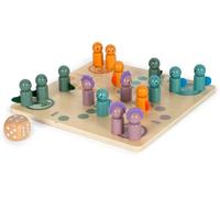 Sansh-Small Foot Ludo « Dino », Jeu De Société En Bois Certifié Fsc® 100 %, À Partir De 4 Ans, 12619, Coloré
