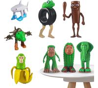 SANSH-Tralalero Tralala Figure, Tung Tung Tung Sahur Figure Toy, Italian Brainrot Figures, Tralalero Tralala Desk Decor Toy, Tung Tung Tung Sahur Figuren, Figurines d'action de Collection pour Les Fa
