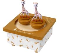 SANSH-TROUSSELIER - Sophie la Girafe. - Boîte à Musique Dancing - Idéal Cadeau de Naissance - 2 Figurines Amovibles - Fonctionnement Simple - Musique Piano Sonata de Mozart - Colori Caramel