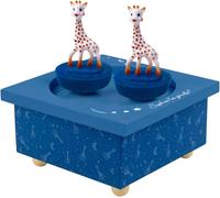SANSH-TROUSSELIER - Sophie la Girafe. - Boîte à Musique Dancing - Idéal Cadeau de Naissance - 2 Figurines Amovibles - Fonctionnement Simple - Musique Roméo & Juliette - Colori Bleu Nuit