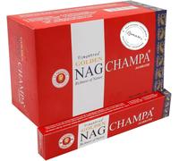 Sansh-Vijayshree Golden Nag Champa - 12 Paquets De 15g = 180g - Aromathérapie - Méditation - Spiritualité - 100% Naturel Ecofriendly