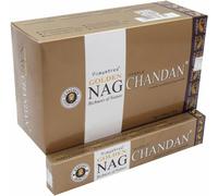 Sansh-Vijayshree Golden Nag Chandan - 12 Paquets De 15g = 180g - Aromathérapie - Méditation - Spiritualité - 100% Naturel Ecofriendly