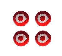 SANSHAOS 4 Pièces Autocollants Cache Moyeu pour Smart Fortwo Forfour 450 451 453 58mm, Autocollant avec Emblème Centre de Jante Capuchons Moyeu Roue Bouchon Voiture Accessoires,Red