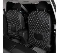 SANSHAOWUDI 2 Pièce Protecteur Dossier Siège Voiture pour Renault Laguna III 2007-2015, Dossiers Siège Avant Voiture en Cuir Imperméable Multifonctionnel Organisateur Sac de Rangement,A