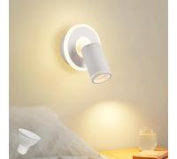 SANSHI Spot de plafond Ronde Orientable 1 Spots,3000K Blanc Chaud,Blanc | LED Plafonnier Pivotants 350°,Moderne Éclairage luminaire avec Lueur inférieure 9W+5W GU10,Spot mural Pour Cuisine Salon