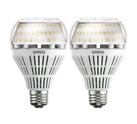 SANSI Ampoule LED E27 Dimmable 27W Blanc Chaud 3000K, 4000LM de Haute Luminosité, Équivalente Ampoule E27 Halogène 250W, Angle de Faisceau 270°, Pas de Scintillement - Paquete de 2