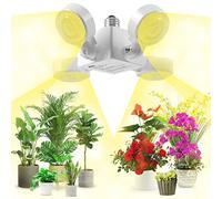 SANSI Lampe de croissance 30 W DEL pour plantes d'intérieur, lampe solaire 4 000 K, 4 panneaux d'éclairage réglables pour serre hydroponique légumes (base E27, PPF 42 umol/s)