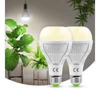 SANSI Lampe Hortciole LED E27 15W pour Plantes d'Intérieur, Ampoule de Croissance Plantes à Spectre Complet 200W Équivalente (PPF 27 μmol/s, Angle Lumineuse 120°, Couvrage Vég 2x2 sq ft) - 2Pack
