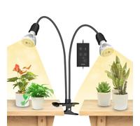 SANSI Lampe Horticole à Spectre Complet 20W 300W eq. Noir 2 Ampoules, Timer | LED Lampe de Croissance Plantes avec Minuterie 4/8/12H pour Culture et Germination