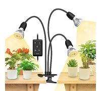SANSI Lampe Horticole à Spectre Complet 30W, Noir, 3 Têtes, Timer | LED Lampe de Plantes pour Plantes d'Intérieur, pour Germination Croissance Floraison Végétale, 450W eq.