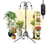 SANSI Lampe Horticole LED 120W avec Trépied, Lampe de Plantes à Spectre Complet avec 4 Ampoules de Cultures LED E27 Détachables, Col de Cygne Ajustable à 360°, Tige Extensible de 40cm à 110cm