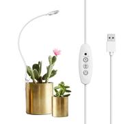 SANSI Lampe Horticole LED 4.5 W à Pince, Spectre Complet, USB,1 Pack | Pour Pots, 4 Niveaux D'Intensité, Minuterie Automatique (3/6/12H), Idéale pour Plantes Grasses Et Petites Plantes