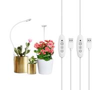 SANSI Lampe Horticole LED 4.5W à Pince, Spectre Complet, USB, 2 Pack | Pour Pots, 4 Niveaux D'Intensité, Minuterie Automatique (3/6/12H), Idéale pour Plantes Grasses Et Petites Plantes