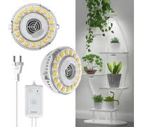 SANSI Lampe Horticole LED à Intensité Variable 10W Pour Plantes D'intérieu, Lampe de Croissance à Spectre Complet Avec Minuterie 4/8/12h, 4 Niveaux de Luminosité Pour la Croissance et la Germination