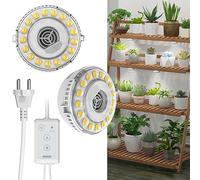 SANSI Lampe Horticole LED avec Minuterie 4/8/12H, Lampe de Croissance Plantes à Spectre Complet 150W avec 2 Têtes Auto-adhésives pour Culture et Germination des Petites Plantes Intérieures