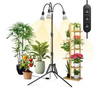 SANSI Lampe horticole spectre complet 90W sur pied, 3 ampoules, bras 360 | Lampe de Plantes à Spectre Complet avec 3 Ampoules de Cultures LED E27 Détachables, Tige Extensible de 40cm à 110cm