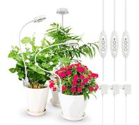 SANSI Lampe Plantes Dimmable, Croissance Horticole LED 10W à Spectre Complet, 4 Luminosités, Minuterie 3/6/12H, Lampe de Culture avec Clip pour Petites Plantes Intérieures - Paquet de 3