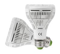 SANSI Paquete de 2 Ampoules Horticoles LED E27 15W pour Plantes Intérieures, Lampes de Croissance Plantes à Spectre Complet pour Germination Croissance Floraison, Angle Lumineuse 60°, PPF 27 μmol/s