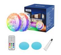 SANSI Projecteur De Piscine Avec Télécommande, éclairage RGB Haute Luminosité Pour Spa, Lampe LED submersible IP68, Autonomie Ultra-Longue, Fixation Magnétique Ou à Ventouse Pour Piscine,2Pack