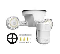 SANSI Projecteur LED Extérieur Detécteur de Mouvement 15W, 2000LM Spot LED Extérieur IP65 Étanche, Éclairage de Sécurité Mural Extérieur 5000K Blanc Froid pour pour Terrasse Garage Jardin - Blanc