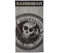 Sansibar Serviette de Bain « Reservation » 100×180 cm - Serviette Plage/Sauna en Coton - éponge Douce avec tête de Mort - certifiée Oeko-TEX - Design Sylt - Anthracite