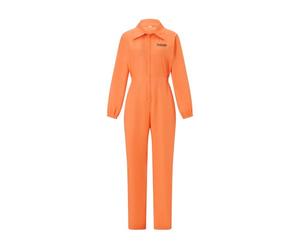SANSIWU Combinaison de prisonnier orange pour détenus échappés - Combinaison de prisonnier imprimée lettre - Tenue criminelle pour fête de costumade (femme, XL, F-01)