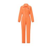 SANSIWU Combinaison de prisonnier orange pour détenus échappés - Costume de prisonnier imprimé lettre imprimée, tenue criminelle pour fête - Tenues de costumade (femme, L, F-01)