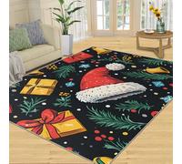 SANSJI Grand tapis de Noël 200 x 290 cm, tapis coloré pour chambre à coucher, salon, tapis d'intérieur lavable, antidérapant et à poils ras