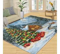 SANSJI Grand tapis rustique 180 x 270 cm, tapis d'hiver pour salon, chambre à coucher, tapis d'intérieur lavable, antidérapant et à poils courts