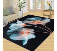 SANSJI Ray Flower Tapis décoratif d'intérieur et cadeaux, 180 x 200 cm, tapis minimaliste à fleurs pour salon, tapis d'intérieur lavable, antidérapant et à poils bas, style nordique moderne