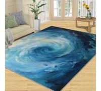 SANSJI Rug - Swirl - Tapis décoratif d'intérieur, tapis antidérapant et à poils ras - Tapis lavable pour salon, chambre à coucher - Tapis d'intérieur antidérapant et à poils courts - Motif peinture