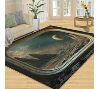 SANSJI Sci-Fi Home Decor Tapis décoratif d'intérieur antidérapant et à poils courts lavable pour chambre à coucher Motif paysage spatial 152,4 x 453,4 cm