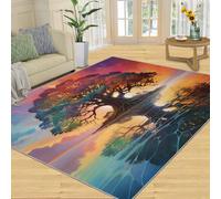 SANSJI Tapis arbre de vie - Tapis décoratif d'intérieur antidérapant et à poils ras - Tapis lavable pour chambre à coucher - Motif arbres fantastiques - 120 x 170 cm - Cadeau de paysage mystique