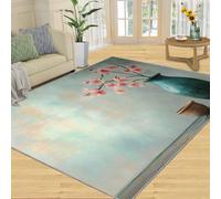 SANSJI Tapis asiatique pour salon, tapis d'intérieur lavable, antidérapant et à poils ras - Motif floral oriental - Cadeau classique traditionnel - 200 x 290 cm