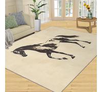 SANSJI Tapis de décoration d'intérieur - Motif cheval de l'Ouest - 228,6 x 357,2 cm - Tapis lavable pour chambre à coucher - Tapis d'intérieur antidérapant et à poils ras - Cadeau d'animaux illustrés