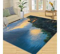 SANSJI Tapis de décoration d'intérieur paysage 180 x 270 cm, tapis lavable pour chambre à coucher, tapis d'intérieur antidérapant et à poils bas, cadeaux d'Asie orientale