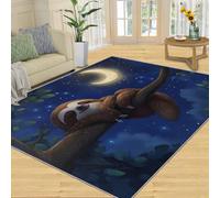 SANSJI Tapis de décoration d'intérieur pour enfants, motif paresseux de la forêt, tapis lavable pour chambre à coucher, tapis d'intérieur antidérapant et à poils bas, 152,4 x 228,6 cm, animaux de la