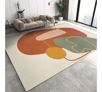 Tapis de Décoration Lignes De Bohême Médiévales pour Enfants Tapis Moquette de Salon à Poils Ras, Orange Géométrique Lavable Tapis Intérieur - pour Cuisine Et de Salle à Manger 90 x 180 cm