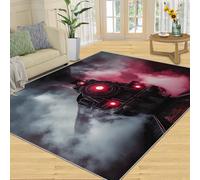 SANSJI Tapis de train et décoration d'intérieur - Tapis rétro pour chambre à coucher, salon, locomotive à vapeur - Lavable, antidérapant et doux à poils courts (200 x 290 cm)
