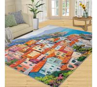 SANSJI Tapis de ville européenne pour chambre à coucher, salon, tapis de bord de mer, antidérapant, tapis d'intérieur, tapis d'intérieur et décoration d'intérieur