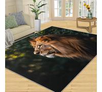 SANSJI Tapis décoratif d'intérieur motif lion d'Afrique pour salon, chambre à coucher, tapis d'intérieur antidérapant, tapis à poils ras lavables, pour salon, cadeau d'animaux marron, 160 x 230 cm